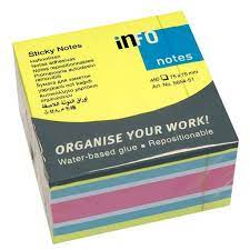 Notes Info Kocka 75x75/450L.neon Mix 5654-51