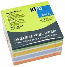Notes Info Kocka 75x75/450L.neon Mix 5654-52