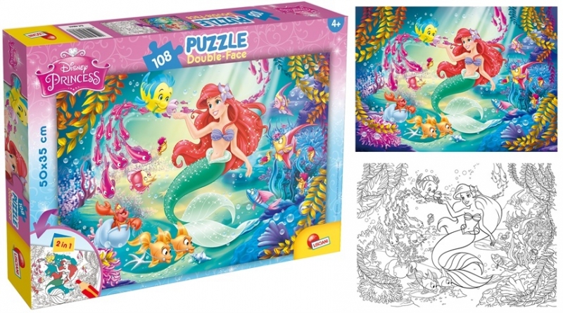 Slagalica 108pcs Mala Sirena 2u1 Slozi I Oboji Lisciani