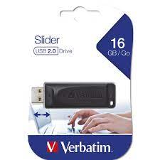 Usb 16 GB Stick Verbatim Slider Black 98696