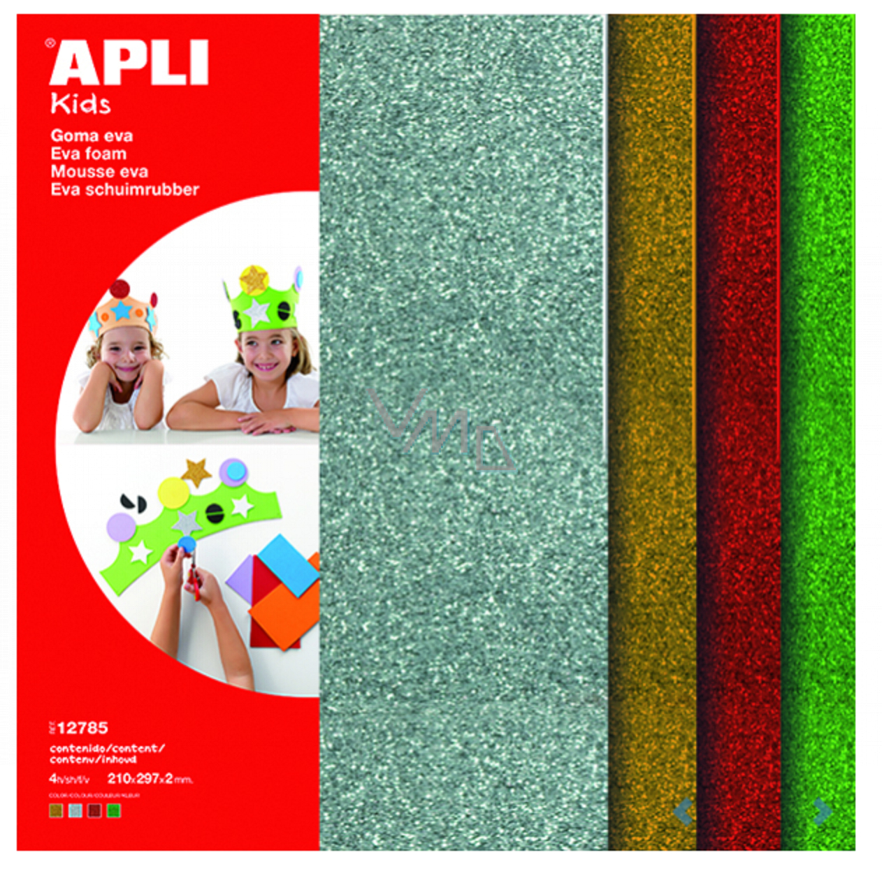 Eva Pjena A4 Gliter Mix 1 List 12785 Apli