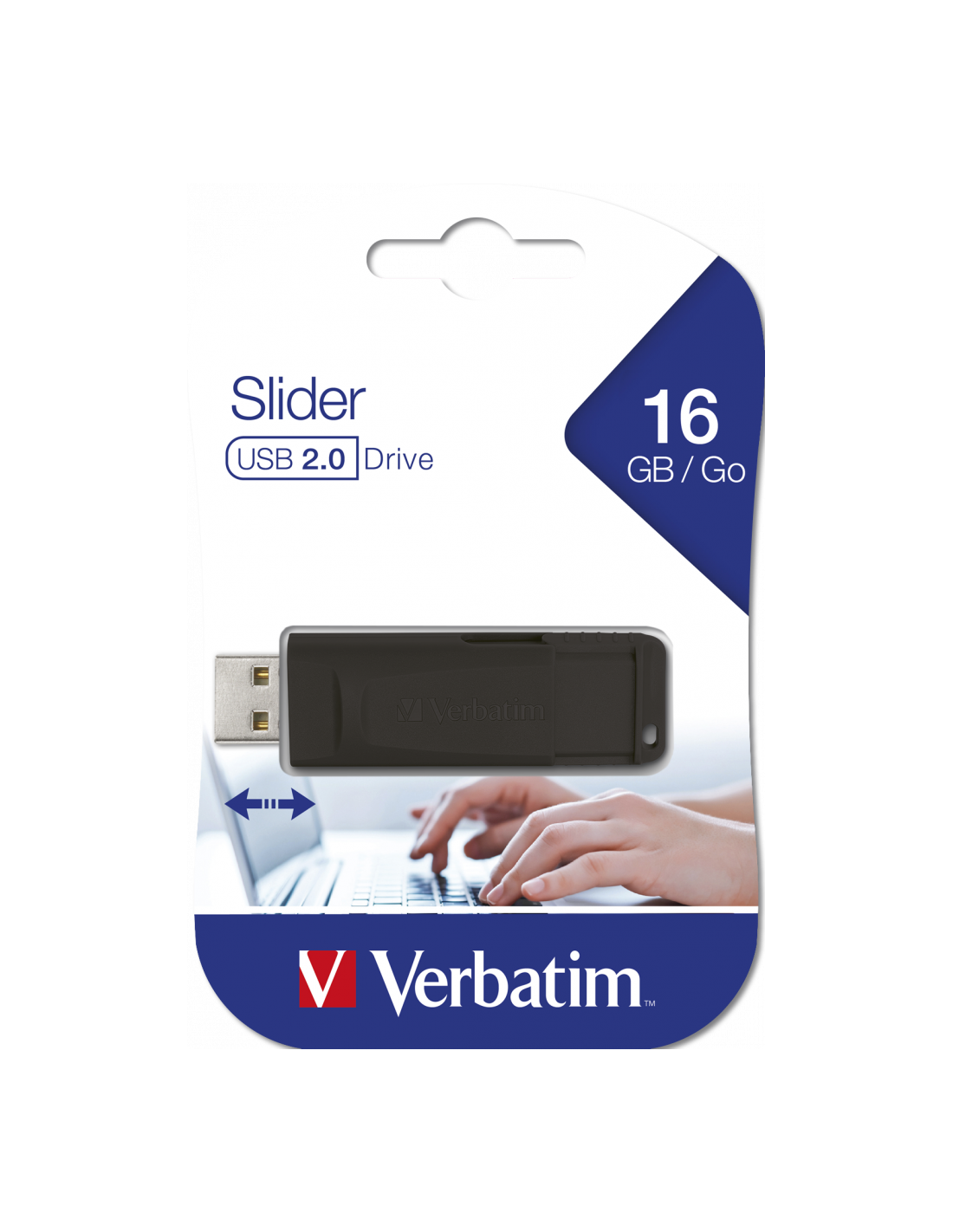 Usb 16 GB Stick Verbatim Slider Black 98696