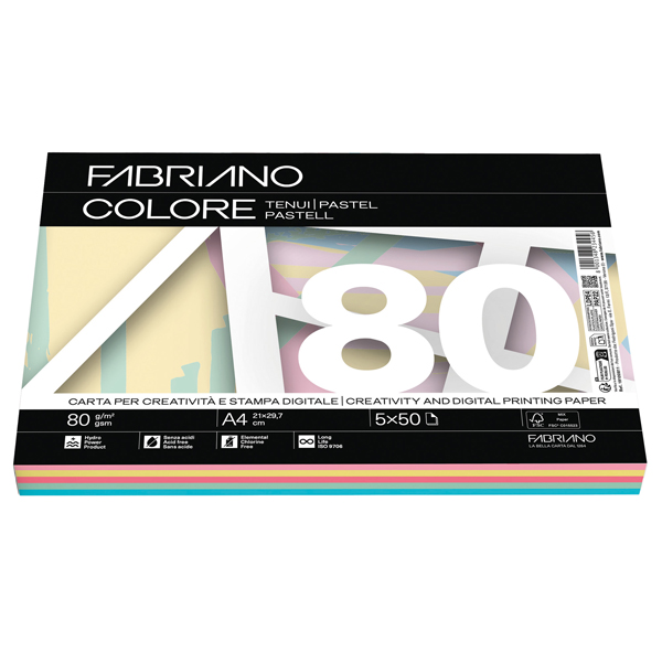 Fabriano Colore A4/80g Mix Pastel 250L 19100811