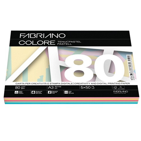 Fabriano Colore A3/80g Mix Pastel 250L 19100812