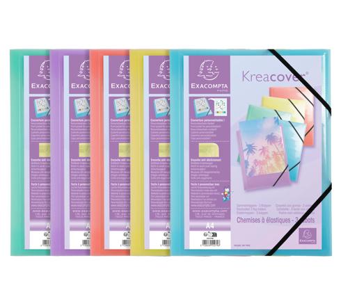 Fascikla Sa Lastikom Kreacover Pastel A4 Mix Boja Exa 55279E